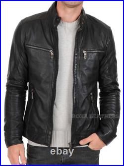 100% Soft Black Leather Jacket Men's Genuine Lambskin Outdoor Stylish Party Coat 100% Soft Black Leather Jacket Men's Genuine Lambskin Outdoor Stylish Party Coat
