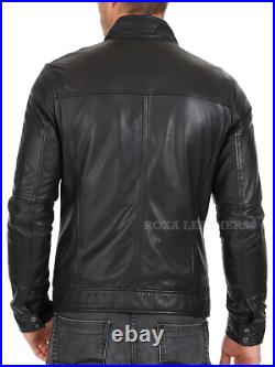 100% Soft Black Leather Jacket Men's Genuine Lambskin Outdoor Stylish Party Coat 100% Soft Black Leather Jacket Men's Genuine Lambskin Outdoor Stylish Party Coat