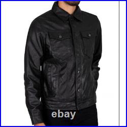 1057 Fashion, Casual Leather Jacket Biker Style Coat Handmade Retro Style Jacket
