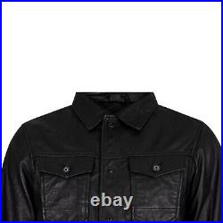 1057 Fashion, Casual Leather Jacket Biker Style Coat Handmade Retro Style Jacket