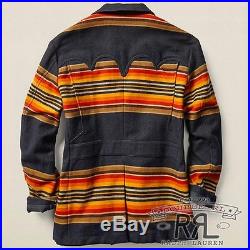 $1200 RRL Ralph Lauren 1950s Western Ranch Stripe Wool Blend Sport Coat-MEN- L