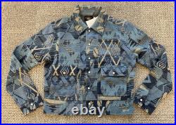 $1200 RRL Ralph Lauren Western Wool Linen Patchwork Sweater Jacket- Size 3. (M)