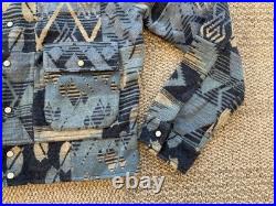 $1200 RRL Ralph Lauren Western Wool Linen Patchwork Sweater Jacket- Size 3. (M)