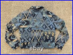 $1200 RRL Ralph Lauren Western Wool Linen Patchwork Sweater Jacket- Size 3. (M)