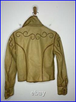 $1298 Ralph Lauren 6 Braid Leather Jacket RRL Ranch Rodeo Southwestern Polo VtG