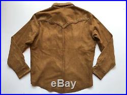 $1800 RRL Ralph Lauren Limited Edition Western Suede Leather Shirt Jacket- XL
