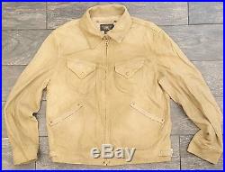 $1800 Ralph Lauren RRL Western Sheep Suede Leather Cordova Jacket Size Medium