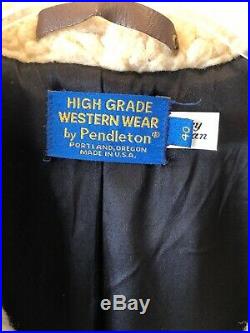 19. PENDLETON HIGH GRADE WESTERN Wear WOOL Blanket COAT Jacket SHAWL COLLAR 40 M