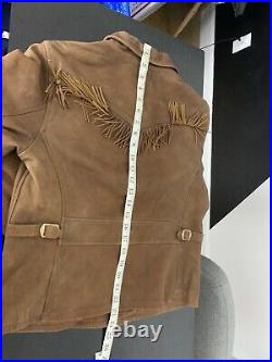 $1900 RRL Ralph Lauren 4 Brown Leather Fringe Jacket Western Rodeo Polo VtG Coat