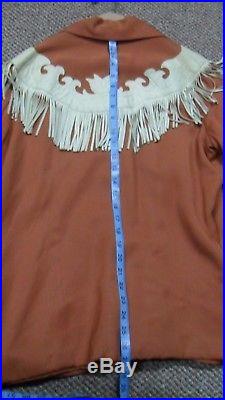 1940's Vintage Women's Ranch Maid Western Wear Gabardine Rust &White Leath M/L