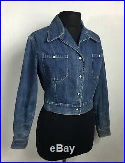 1950's Levis Western Women's Denim Shirt-Chambray Jacket Pearl Snaps VTG Med