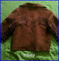1950s Roy Rogers JACKET COAT Boys Girls Western Cowboy Fringe Rust Leather