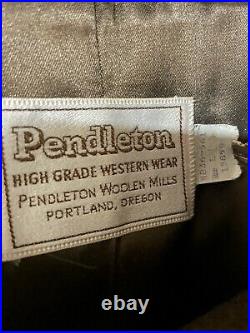 1970s Pendleton High Grade Western Wear Wool Blanket Jacket Navajo Coat Men L