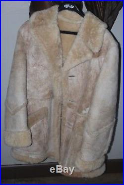 1980's Marlboro MAN SHEEPSKIN Shearling Rancher COAT Western Wear PIAPA USA 42