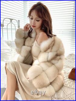 2025 Winter Luxury Women Fox Fur Coat New Warm Thicken Long Sleeve Party Jacket