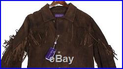 $3,995 Ralph Lauren Purple Label Western Suede Buffalo Nickel LTD Fringe Jacket