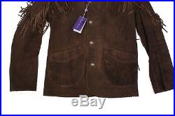 $3,995 Ralph Lauren Purple Label Western Suede Buffalo Nickel LTD Fringe Jacket