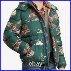 $398 New Polo Ralph Lauren Small Green Rodeo Western Puffer Down Jacket RRL Coat