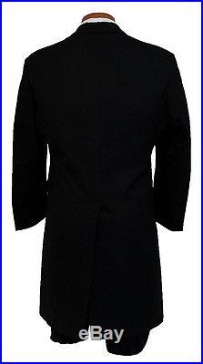 46R Black Frock Coat Long Western Jacket Halloween Costume 2 Button Cutaway