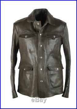 $6.500 PreOwned TOM FORD Olive Green Western Leather Coat Size 48 / 38R Jacket