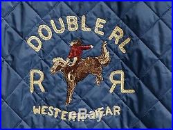 $690 RRL Ralph Lauren Western Embroidered Reversible Quilted Jacket-MEN- M