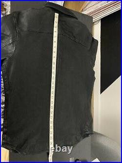 $698 New Polo Ralph Lauren Medium Black CPO Leather Shirt Jacket RRL Western