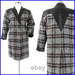 90s Vintage Womens L Leather & Wool Western Coat Oversized Winlit