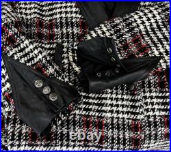 90s Vintage Womens L Leather & Wool Western Coat Oversized Winlit