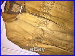 APPALACHIAN Men's VERY VINTAGE Fringe LEATHER Jacket Coat Size 40 Western Cowboy
