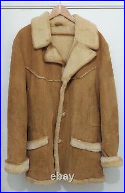 ARDNEY Sheepskin Shearling Brown Winter Coat Jacket Mens Sz Large Made in USA