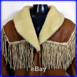 ARDNEY Vtg USA Western SHEEPSKIN Shearling Lined Coat Leather JACKET Womens L
