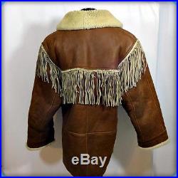 ARDNEY Vtg USA Western SHEEPSKIN Shearling Lined Coat Leather JACKET Womens L