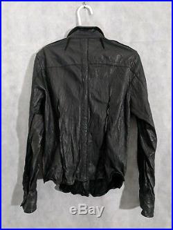 All Saints Lorrimer Leather Shirt Jacket Western Pearl Snap Size 12