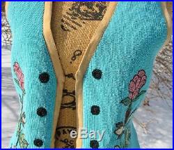 Amazing Western Double D Ranch Ranchwear Fully Beaded Seed Beads Suede Vest M