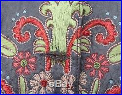Amazing Western Double D Ranch Ranchwear Leather Embroidered Maxi Coat NWOT L