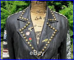 Amazing Western Double D Ranch Ranchwear Outlaws Leather Biker Jacket S