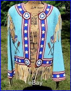 Amazing Western Hairston Roberson Fully Beaded Suede Jacket RARE S-M