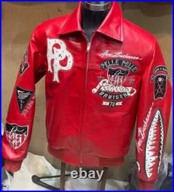 American Bruiser Customize Men's Red Leather Jacket