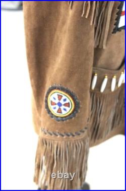 American Natives Sioux Eagle Beaded Suede Leather Western Coat Fringes Jacket American Natives Sioux Eagle Beaded Suede Leather Western Coat Fringes Jacket