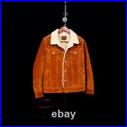 American Retro Western Cowboy Velvet Cowhide Leather Short Cotton Warm Jackets