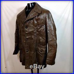 Anderson-Little VINTAGE Western Coat Leather Blazer JACKET Mens XL 46 brown
