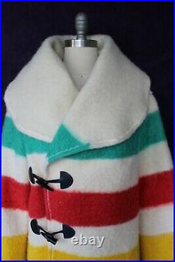 Artisan Hudson's Bay Pendleton Glacier stripe wool blanket jacket coat Capote M