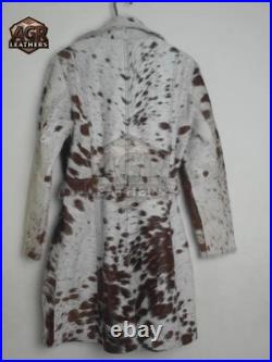 Authentic Cowhide Leather Duster Handmade Long Trench Coat Vintage Western Authentic Cowhide Leather Duster Handmade Long Trench Coat Vintage Western