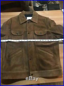 Authentic SANDRO Suede Trucker Jacket XL Leather 52 Jeans Western
