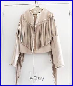 Authentic Zara Beautiful Faux Suede Leather Western Jacket Coat Xs New