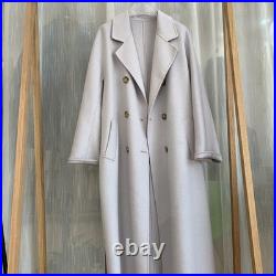 Autumn/Winter Womens Cashmere Coat Womens Long Coat Double Sided Knitted Jacket