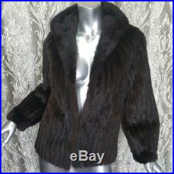 Avantisz Xs/svintage Genuine Real Ranch Mahogany Brown Mink Fur Coat Jacket