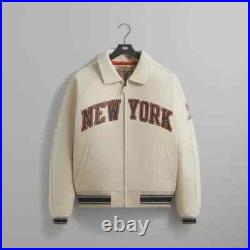 Avirex Men's Nitro Run NYC'75 Eagle Patch Blue Leather Jacket-NEW