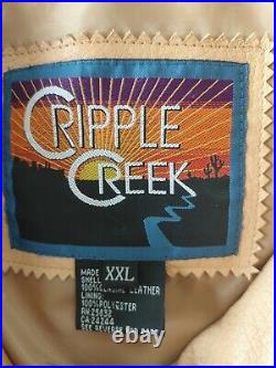 BEAUTIFUL Cripple creek Tan leather western coat/ jacket sz XXL