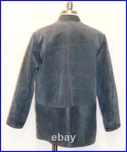 BLUE LEATHER JACKET Coat German Women Hunting EMBROIDERY Western Eu 44 B46 16 L